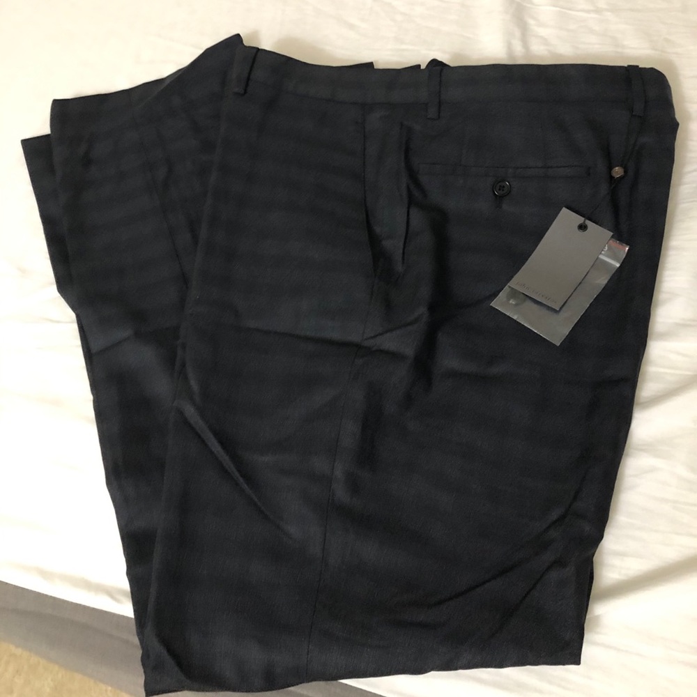 John Varvatos navy blue wool/silk blend pants 54